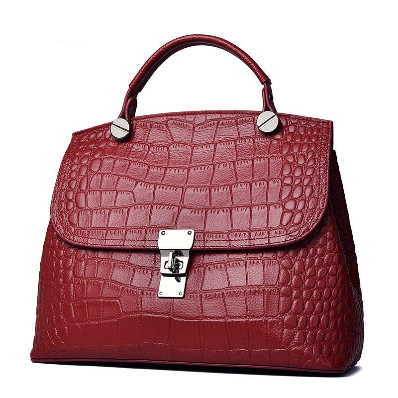 Women's First Layer Cattlehide Leather Fashion Handbag