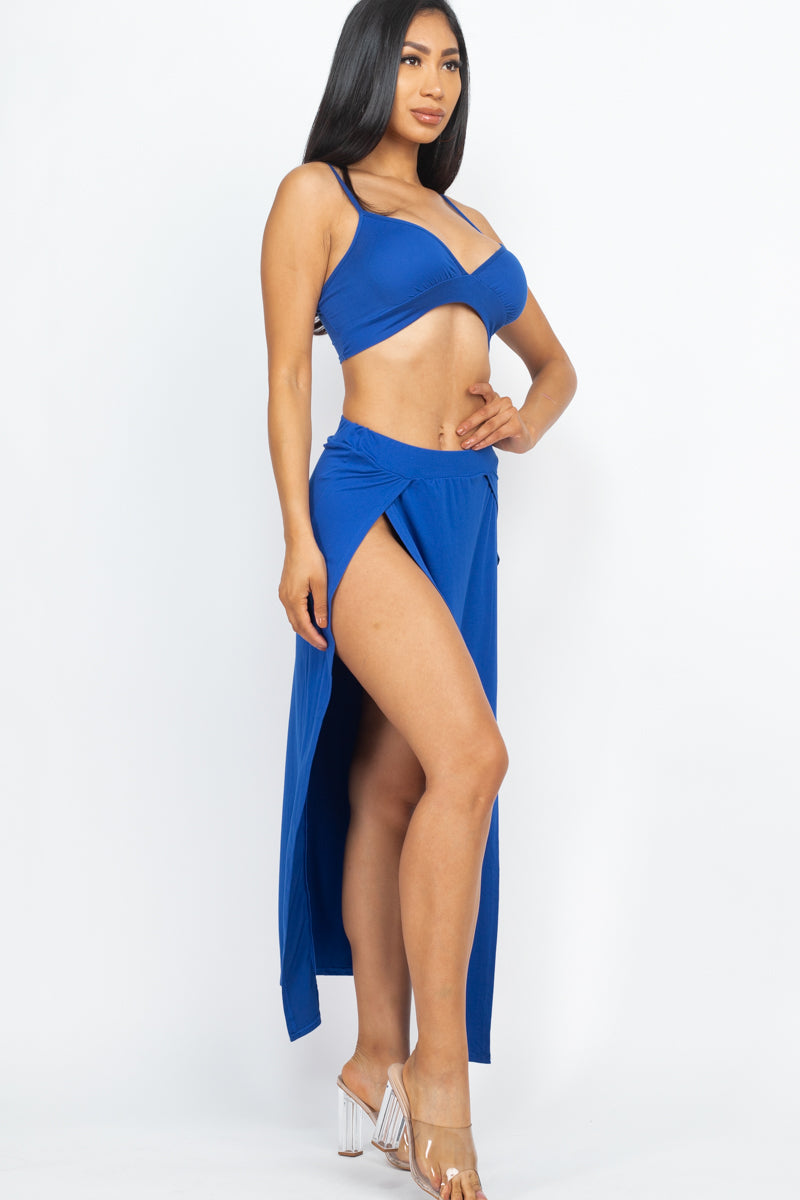 Bra top and side slit maxi skirt (CAPELLA)-1