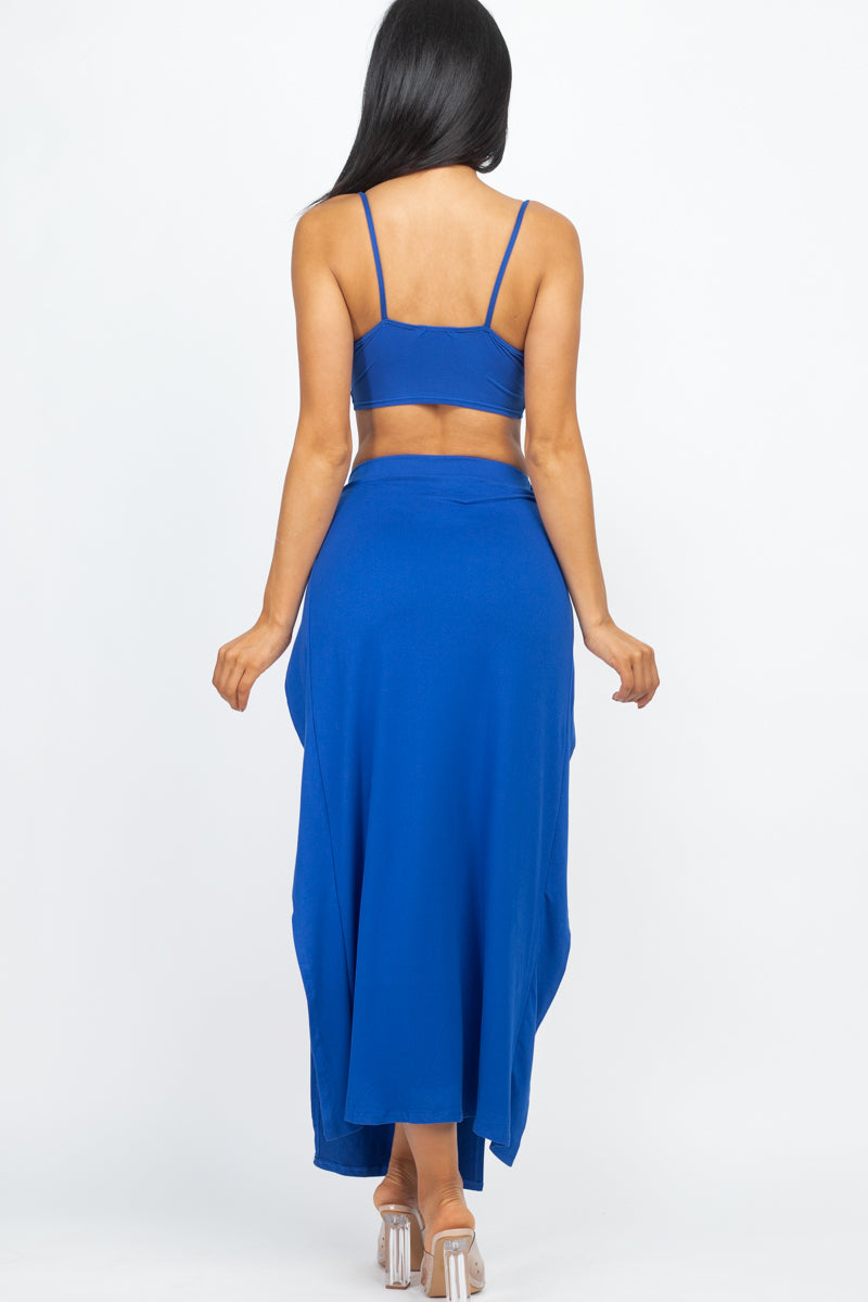 Bra top and side slit maxi skirt (CAPELLA)-2